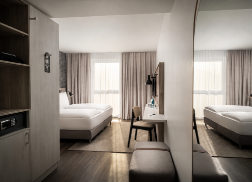 Willkommen im Superior Doppelzimmer im Arthotel ANA Amber Rostock.