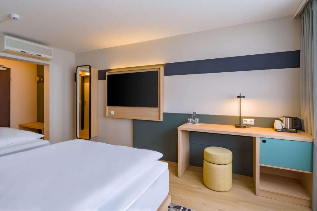 Arbeiten und schlafen im Spark by Hilton Sindelfingen