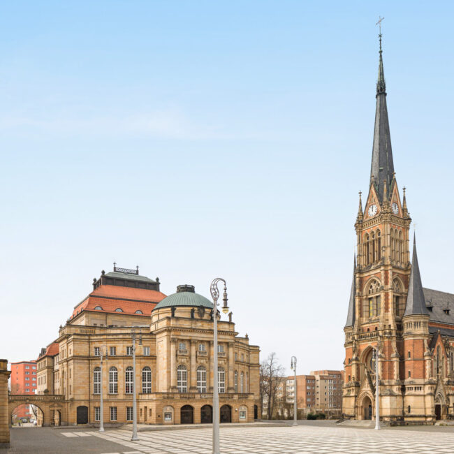 Der Opernplatz in Chemnitz