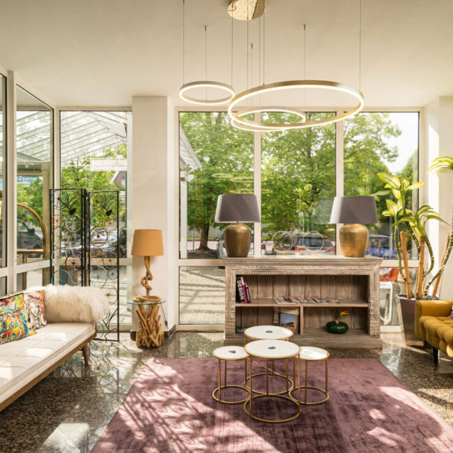 Die Lobby im QU Hotel