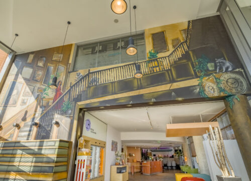 Das Wandgemälde im Novotel Suites Hannover