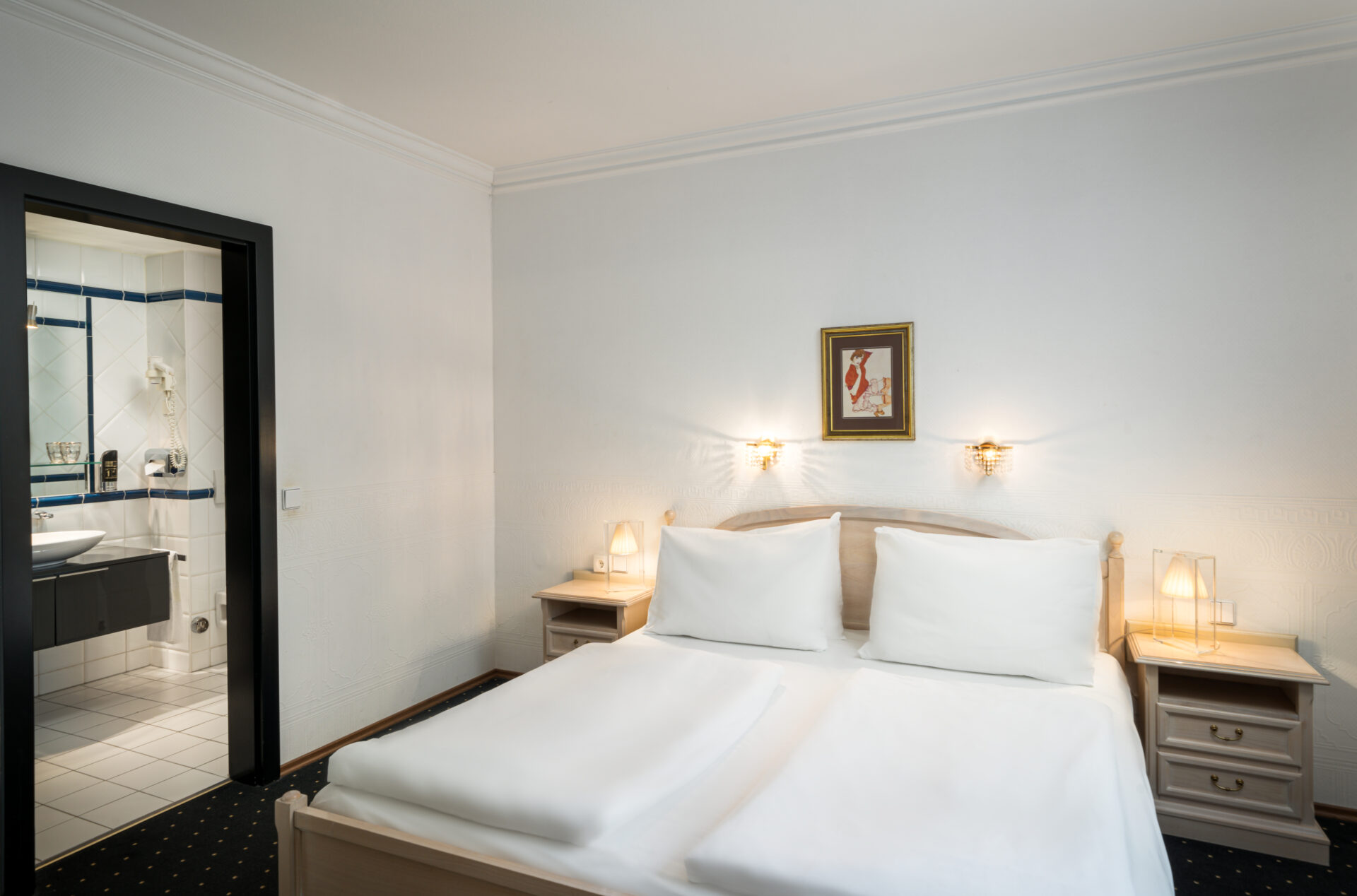 Der Schlafbereich der Suite im Arthotel ANA Gala Vienna