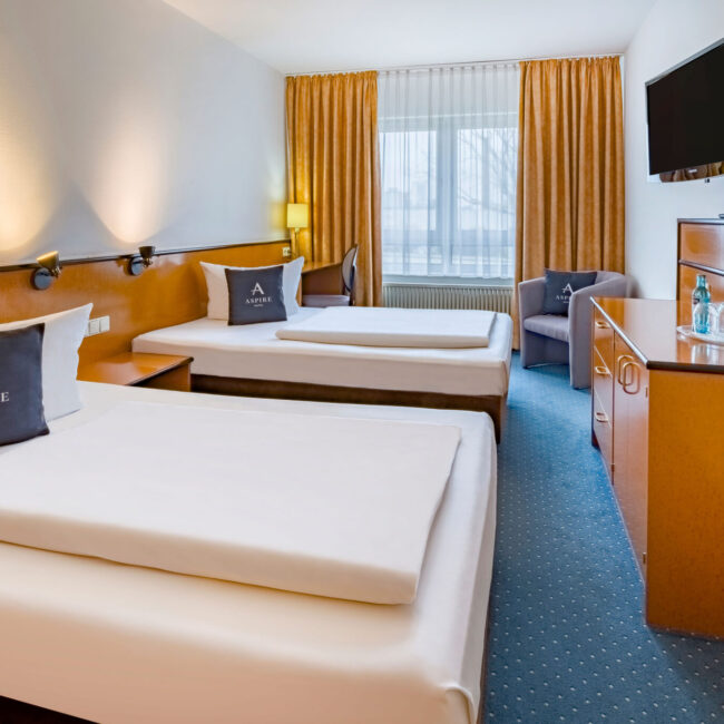 Unsere Twinzimmer im Aspire Frankfurt Airport