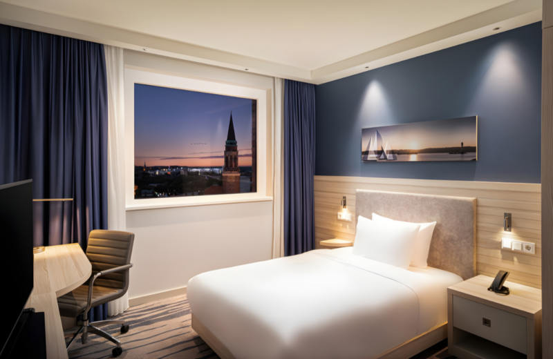 Ein Singelroom im Hampton by Hilton