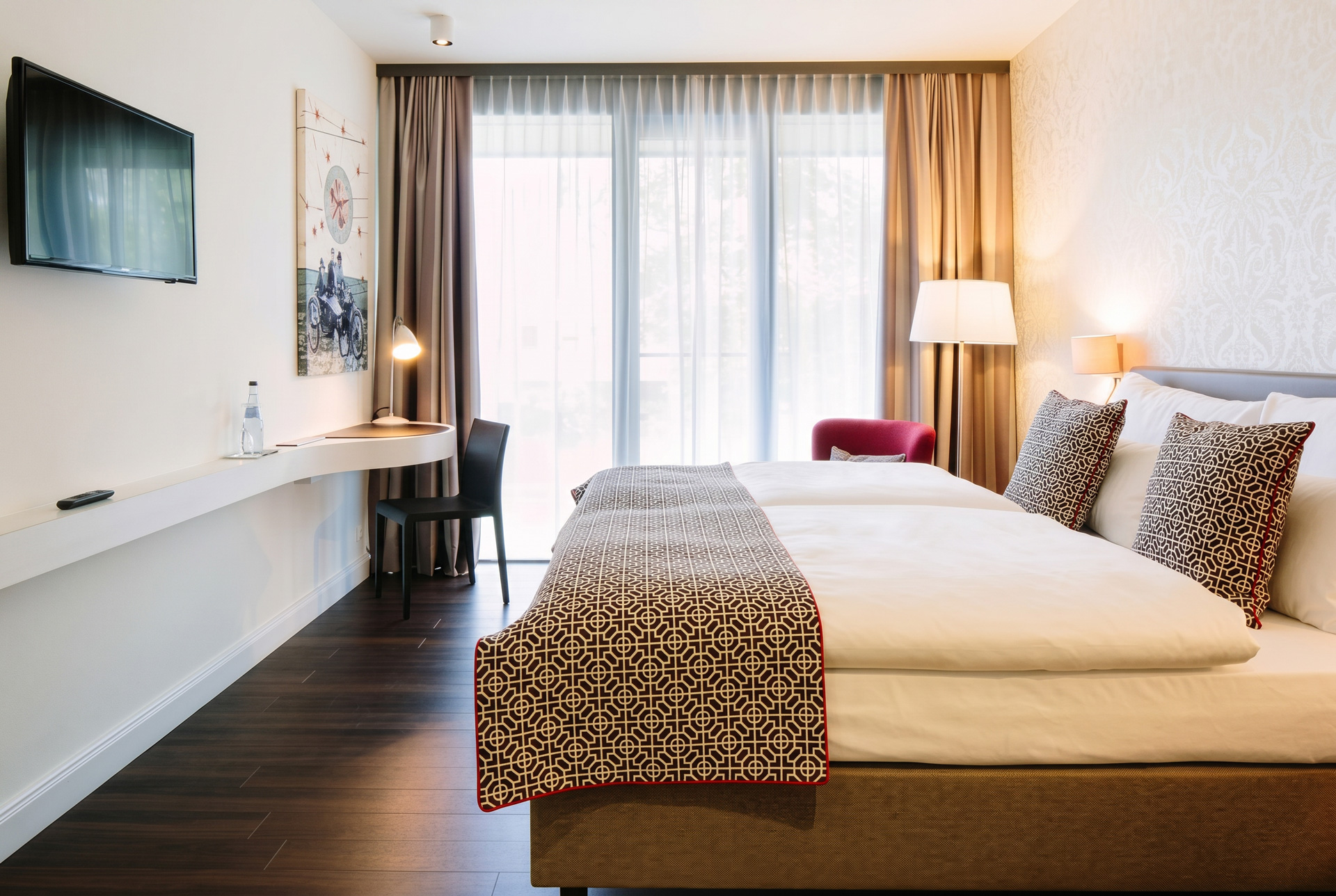 Ein Standard Doppelzimmer im Chester Hotel Heidelberg