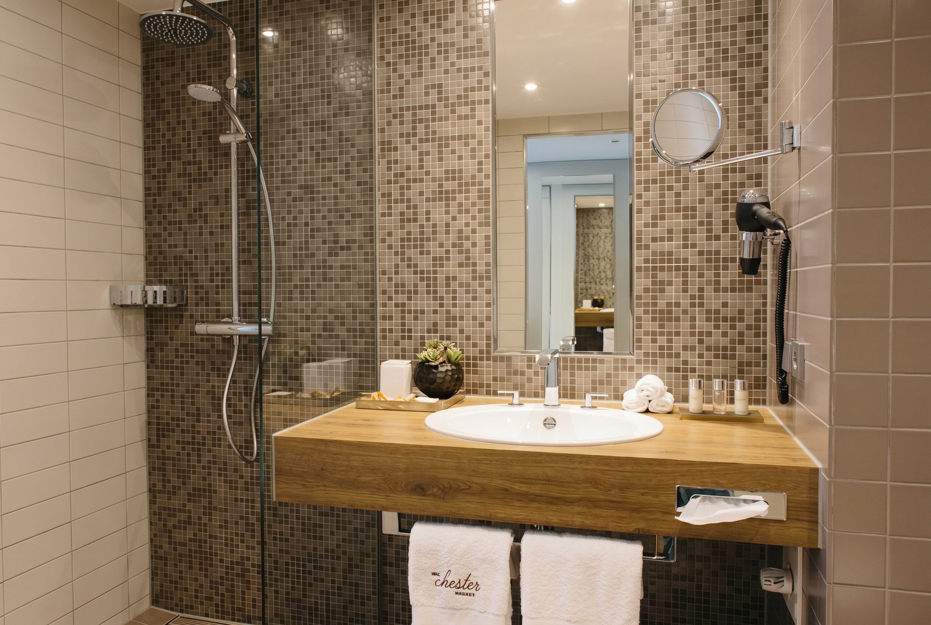 Das Badezimmer im Chester Hotel Heidelberg