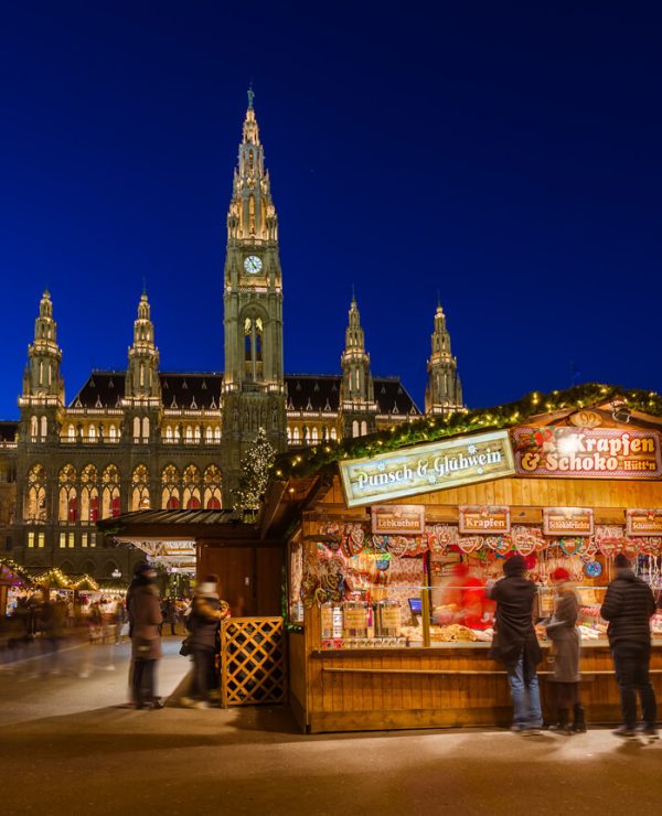 Der Weihnachtsmarkt vor dem Rathaus in Wien