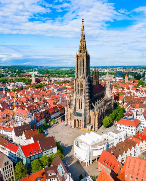 Die Sicht auf den Ulmer Münster in Ulm